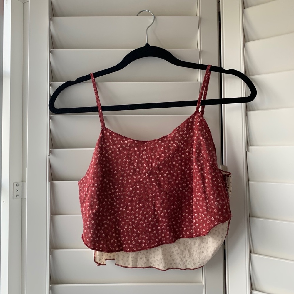 Urban Outfitters floral red tank